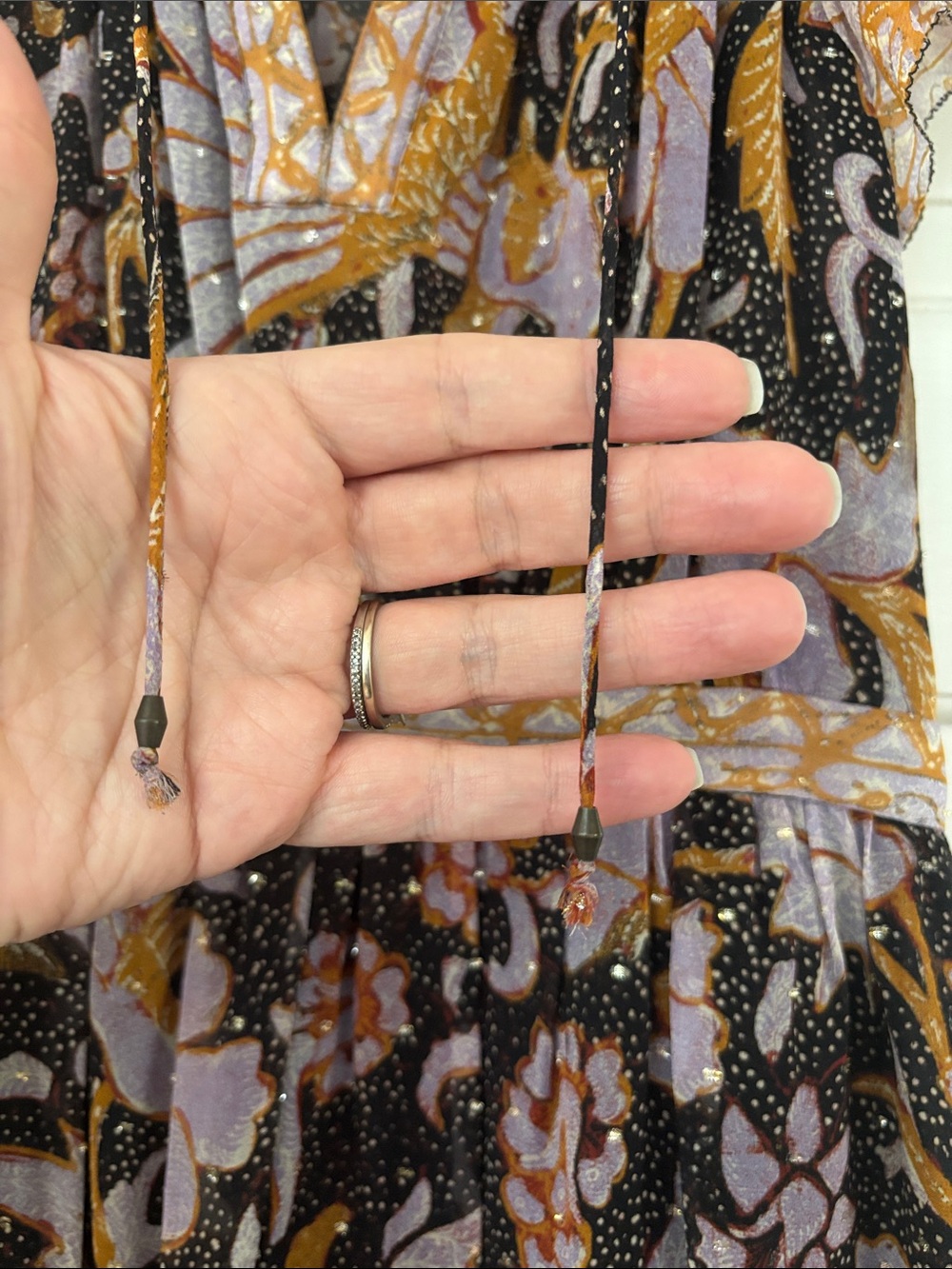 Ulla Johnson RARE Celestia‎ Ruffled Printed Midi Dress Midnight Size 0 Metallic - Picture 7 of 17